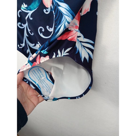 NWOT Carmen Marc Valvo Swimwear One Piece One Shoulder Keyhole Swimsuit Size 14 - Picture 5 of 13